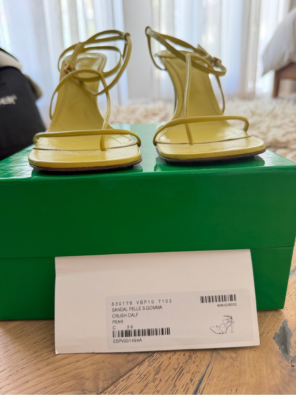 Bottega Veneta Yellow Strappy Heels w/Box Size 39 - Picture 7 of 10